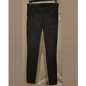 J Brand Jeans Mid-Rise Elastic sides Super Skinny Black